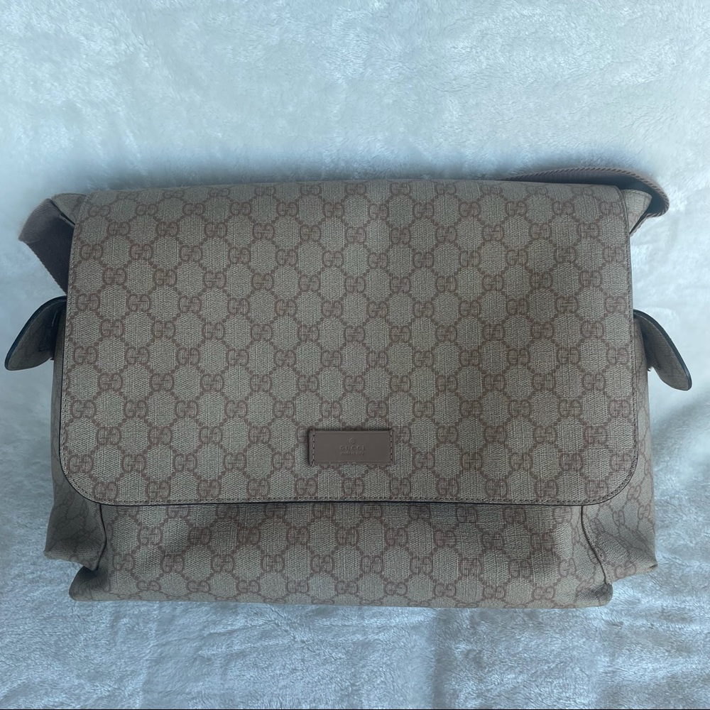 Gucci Supreme Canvas Diaper Bag with Changing Pad